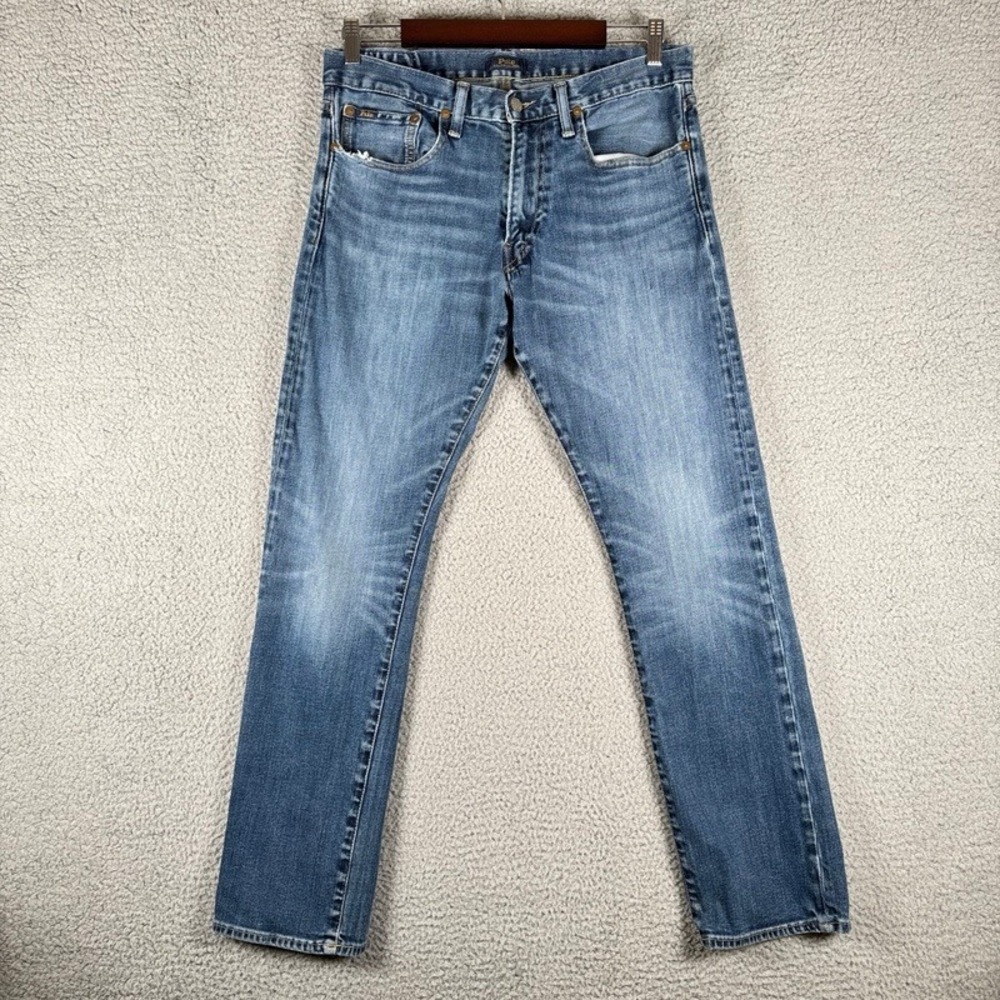 Polo Ralph Lauren Varick Slim Straight Jeans Blue Denim Mens 32x30